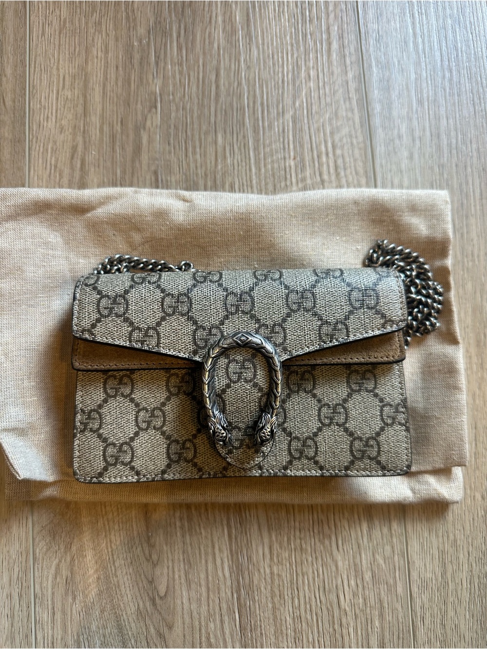 Gucci Beige GG Supreme Dionysus Mini Bag